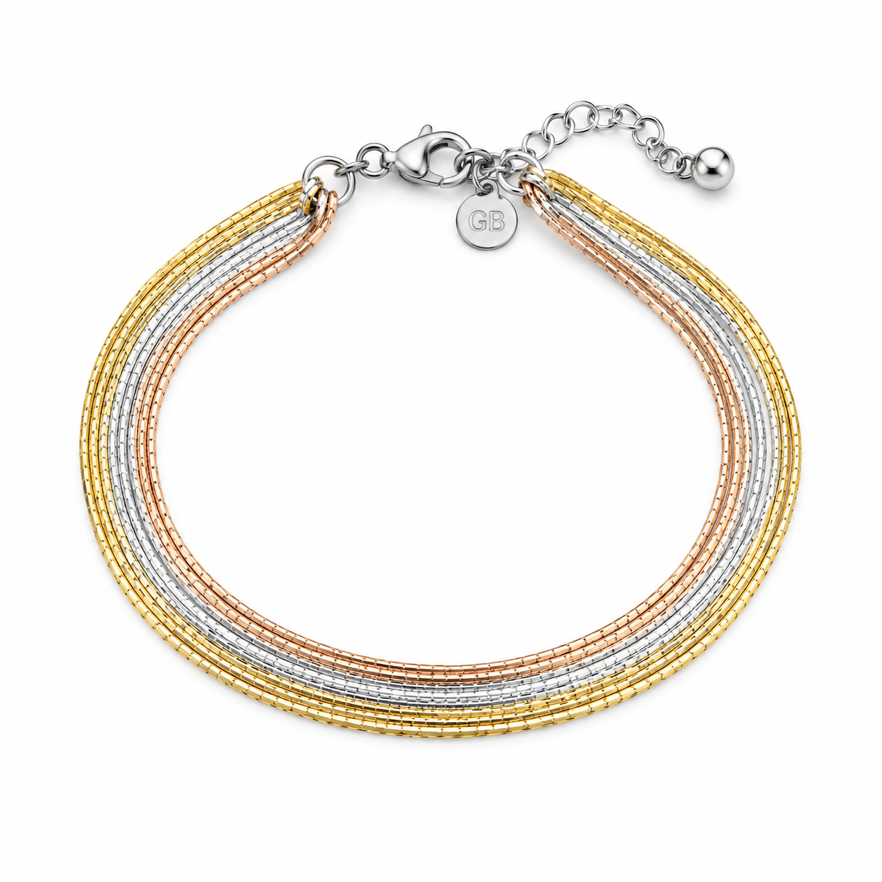 Tri-Tone Luxe Chain Bracelet | 925 Silver