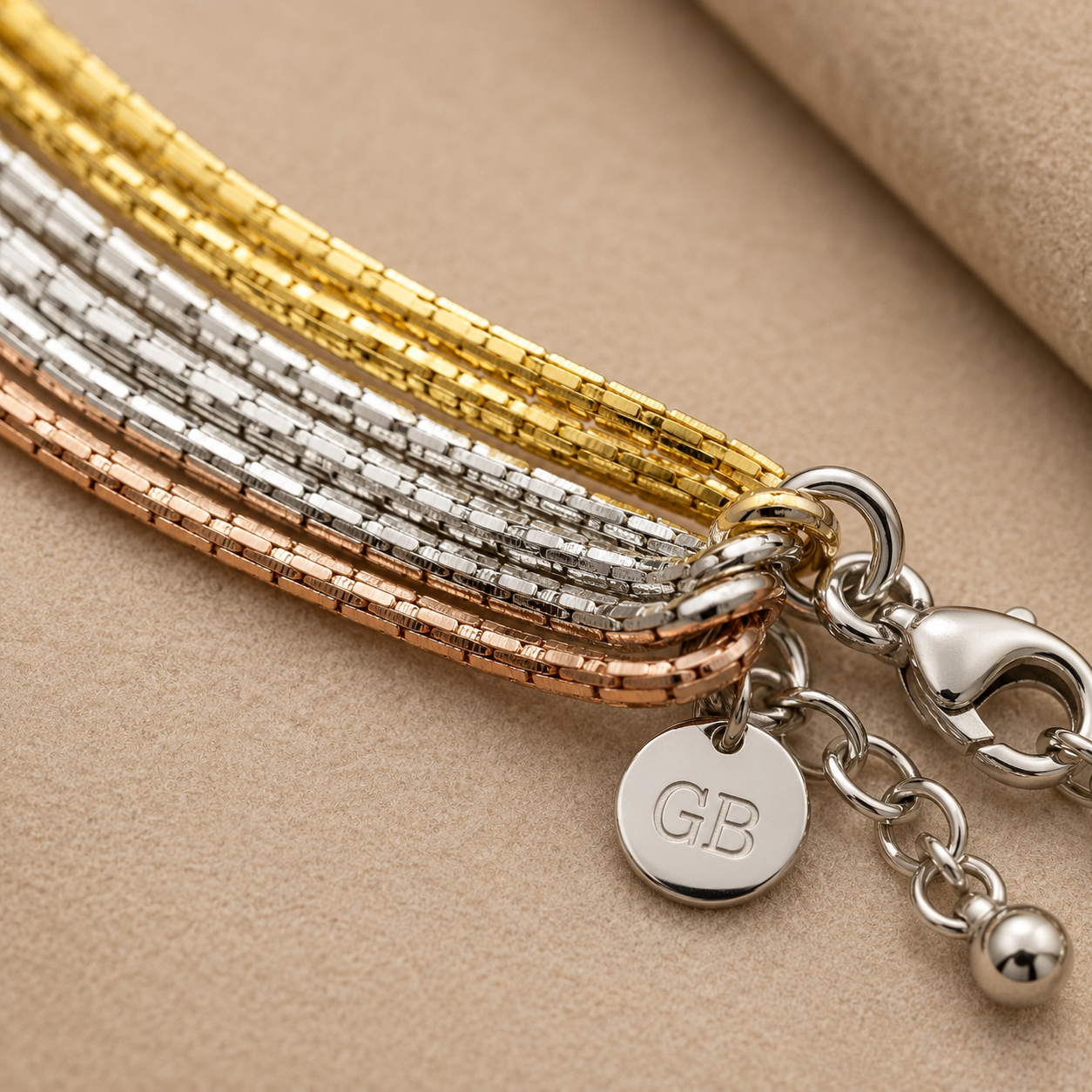 Tri-Tone Luxe Chain Bracelet | 925 Silver