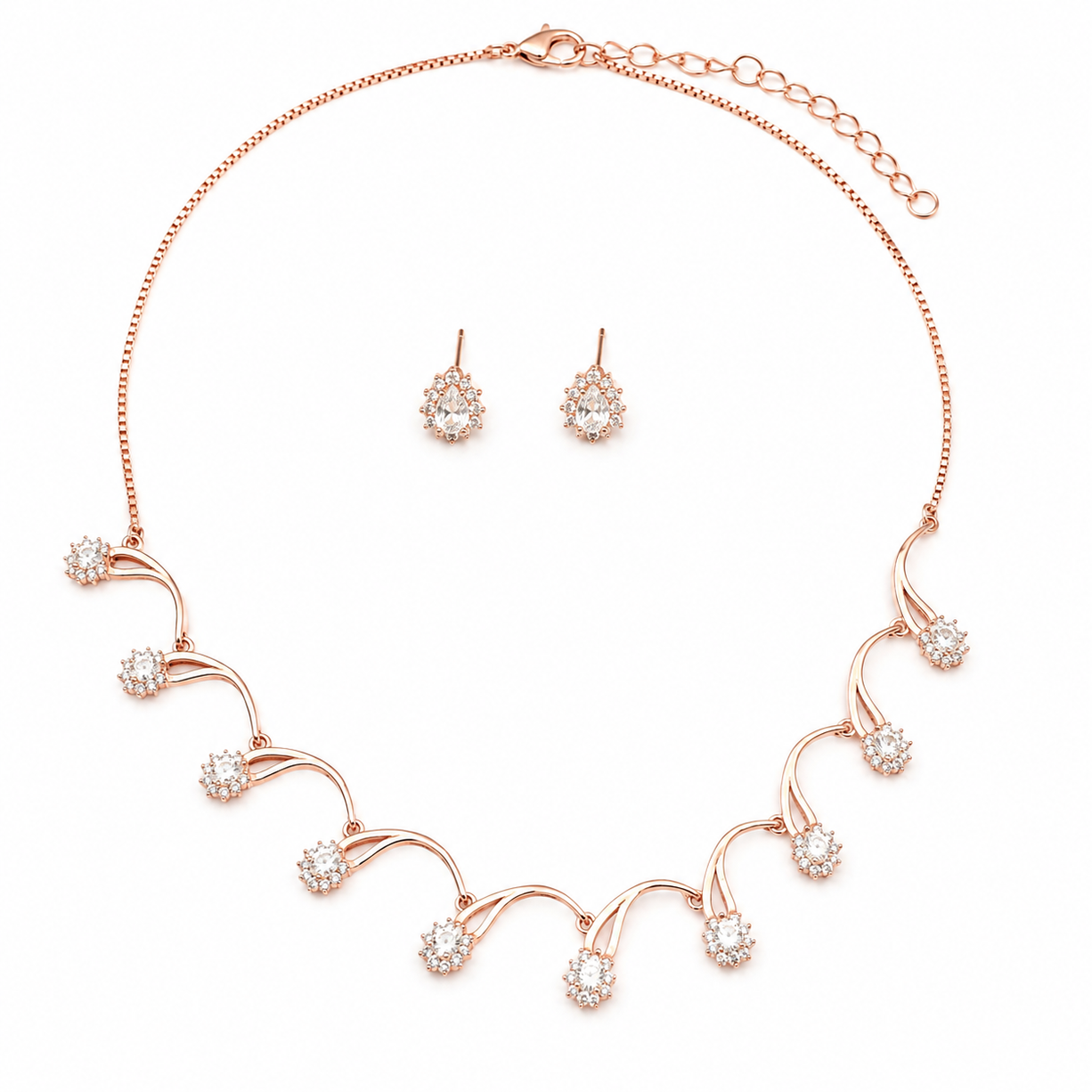 Twilight Loop Rose Gold Set | 925 Silver