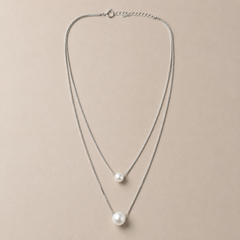 Twin Glow Pearl Necklace | 925 Silver