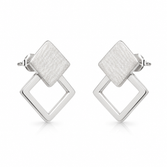 Twist Square Silver Earrings | 925 Silver