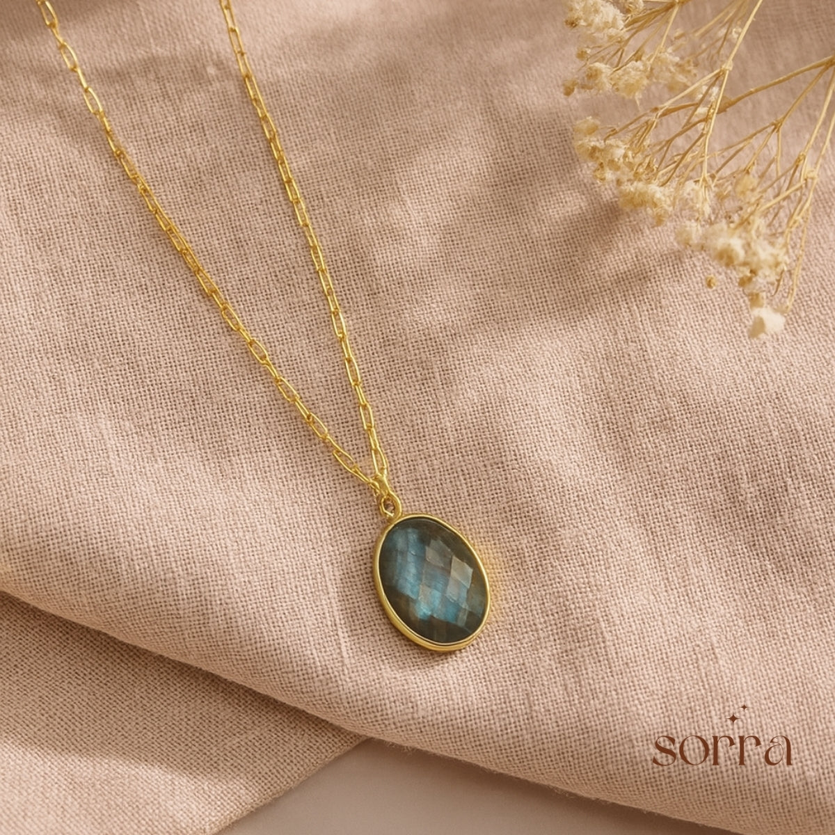 Moonlit Aura Oval Pendant | 925 Silver