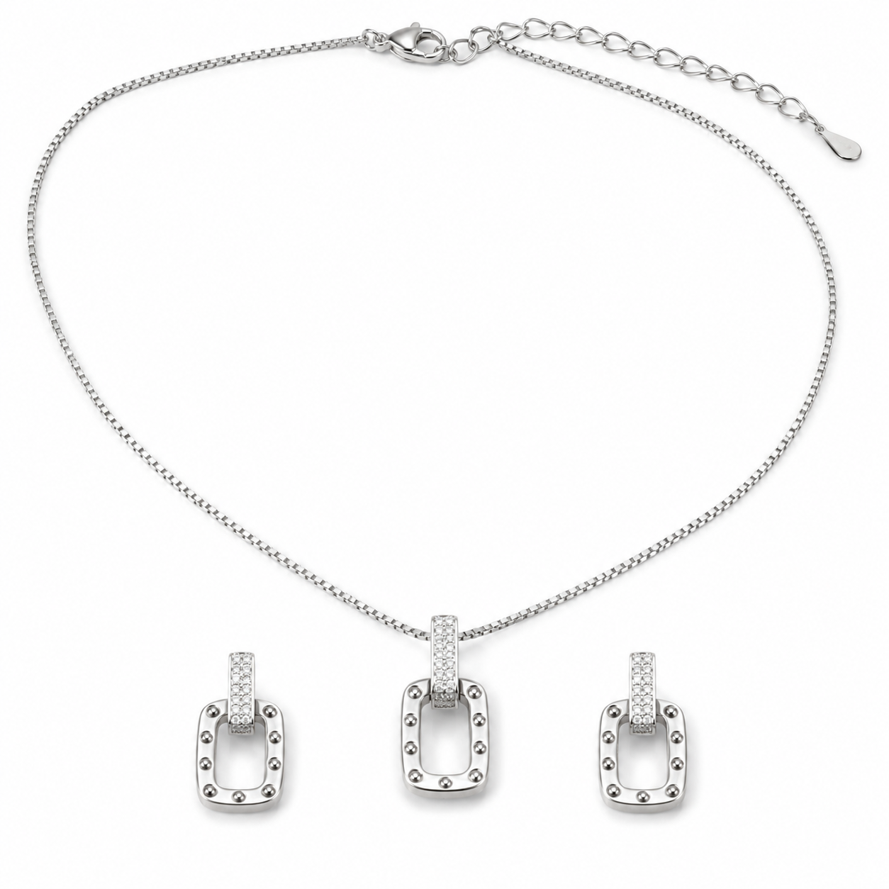 Urban Link Pendant & Earrings | 925 Silver