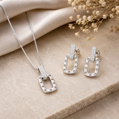 Urban Link Pendant & Earrings | 925 Silver