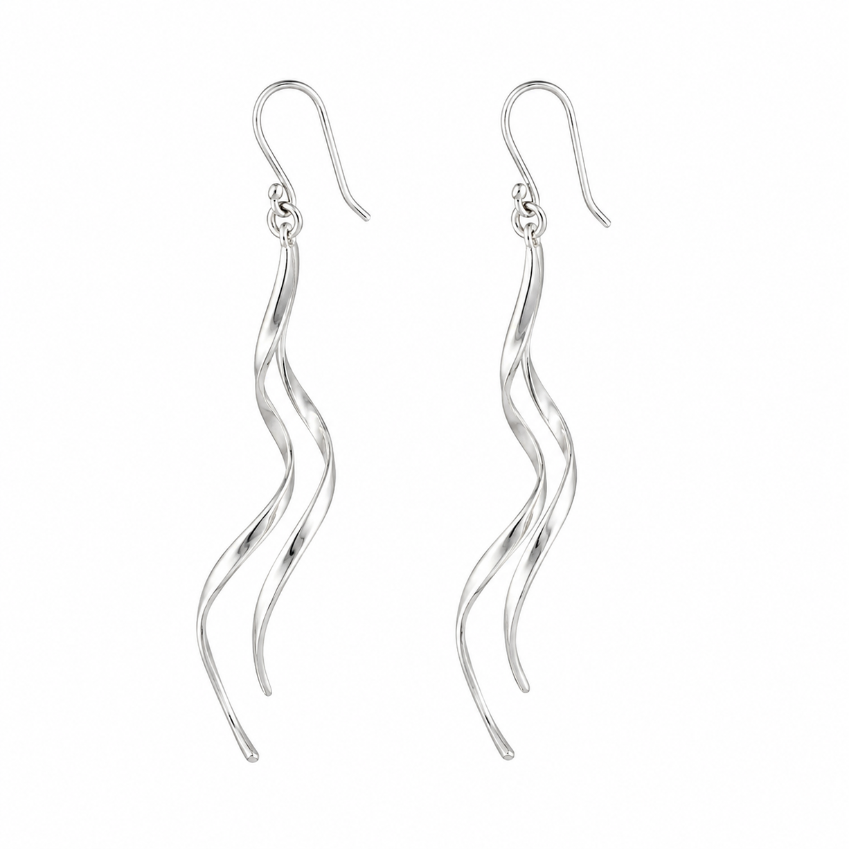 Wavy Silver Danglers | 925 Silver