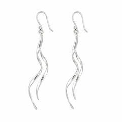 Wavy Silver Danglers | 925 Silver