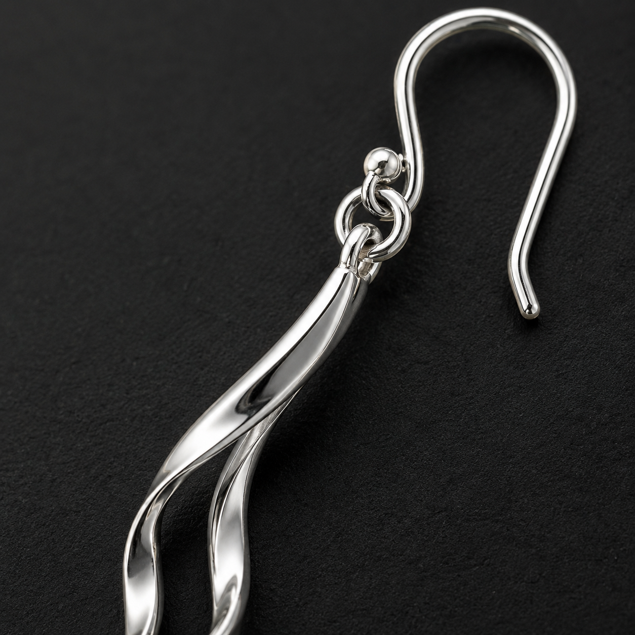Wavy Silver Danglers | 925 Silver