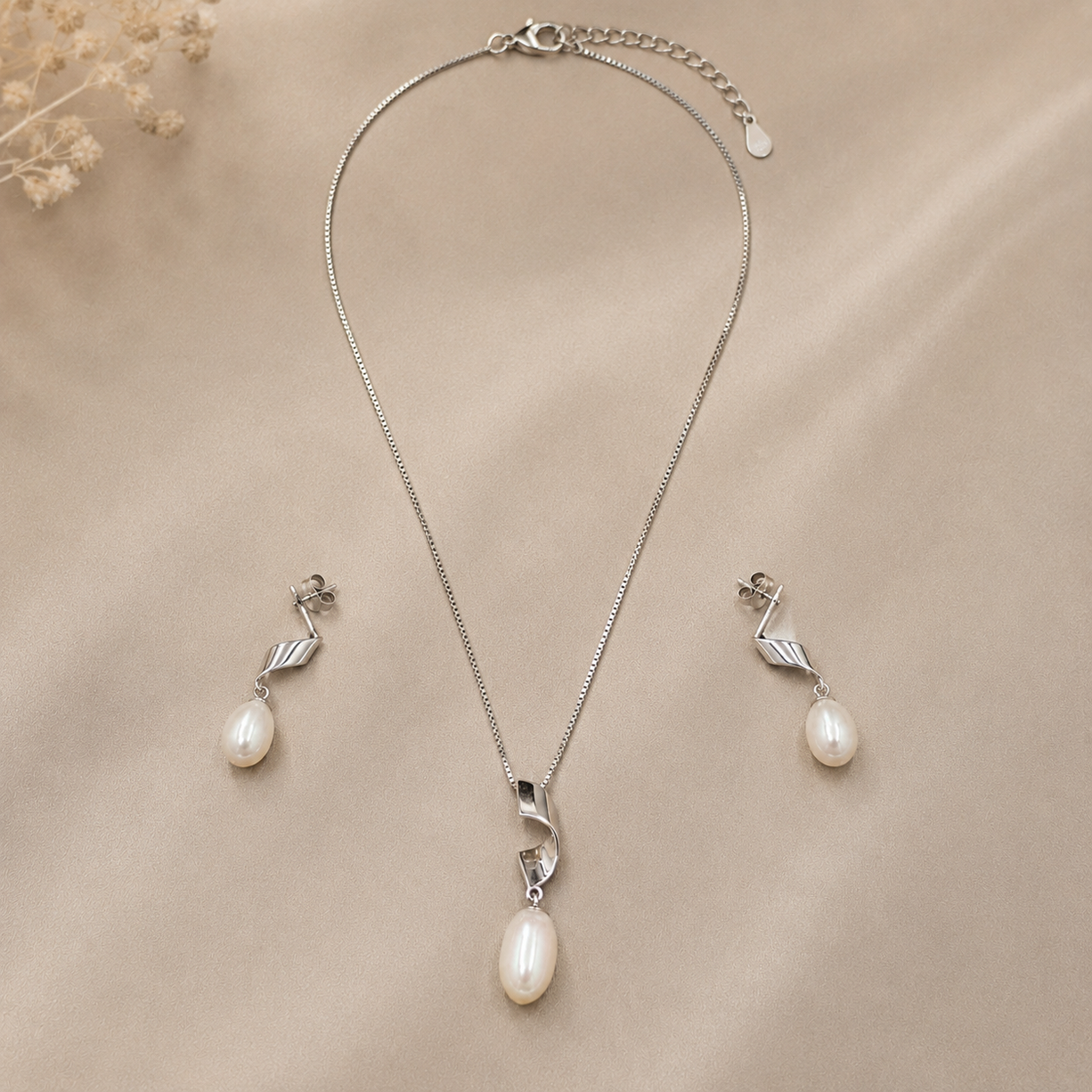 Whispers of Elegance Pearl Jewelry Set | 925 Silver
