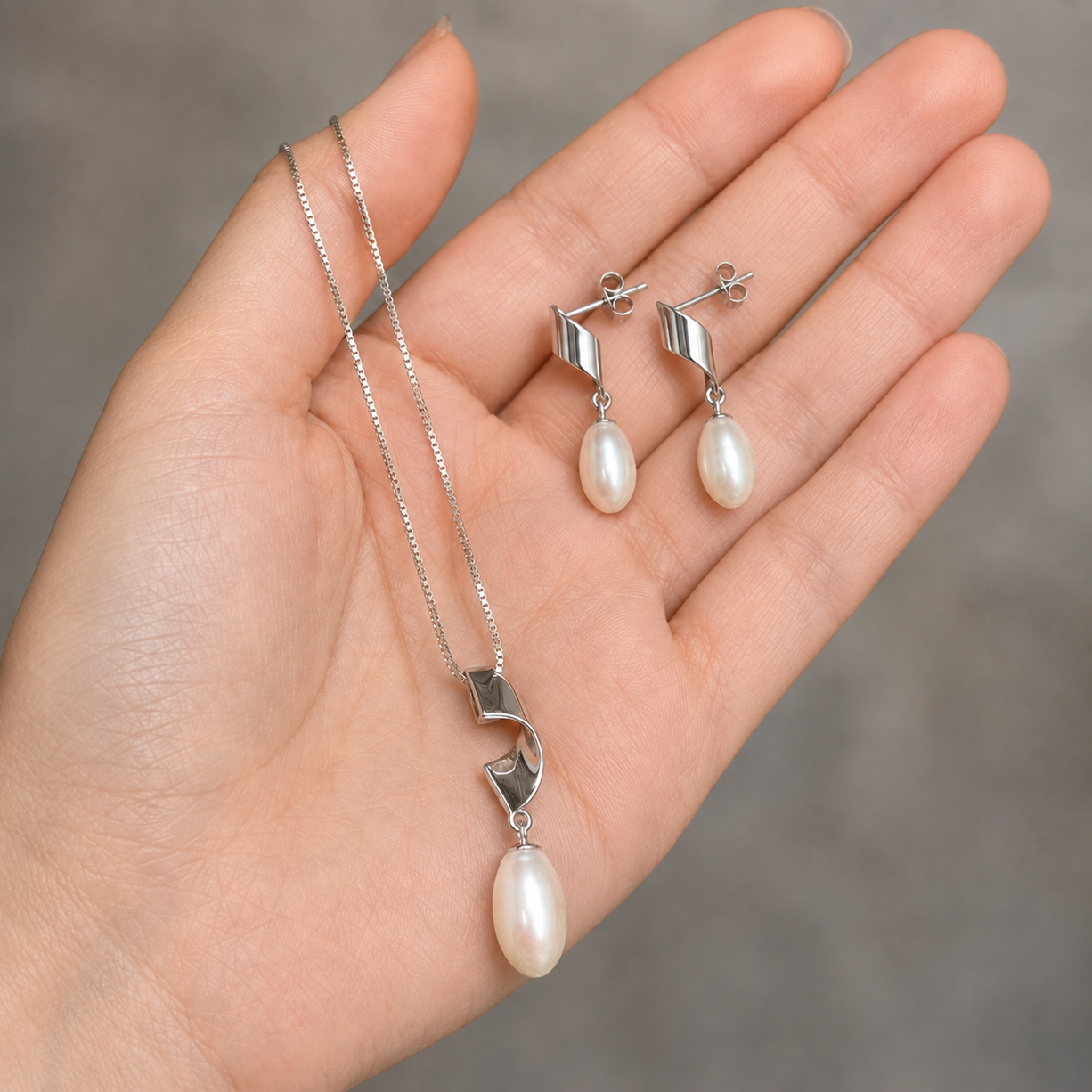 Whispers of Elegance Pearl Jewelry Set | 925 Silver