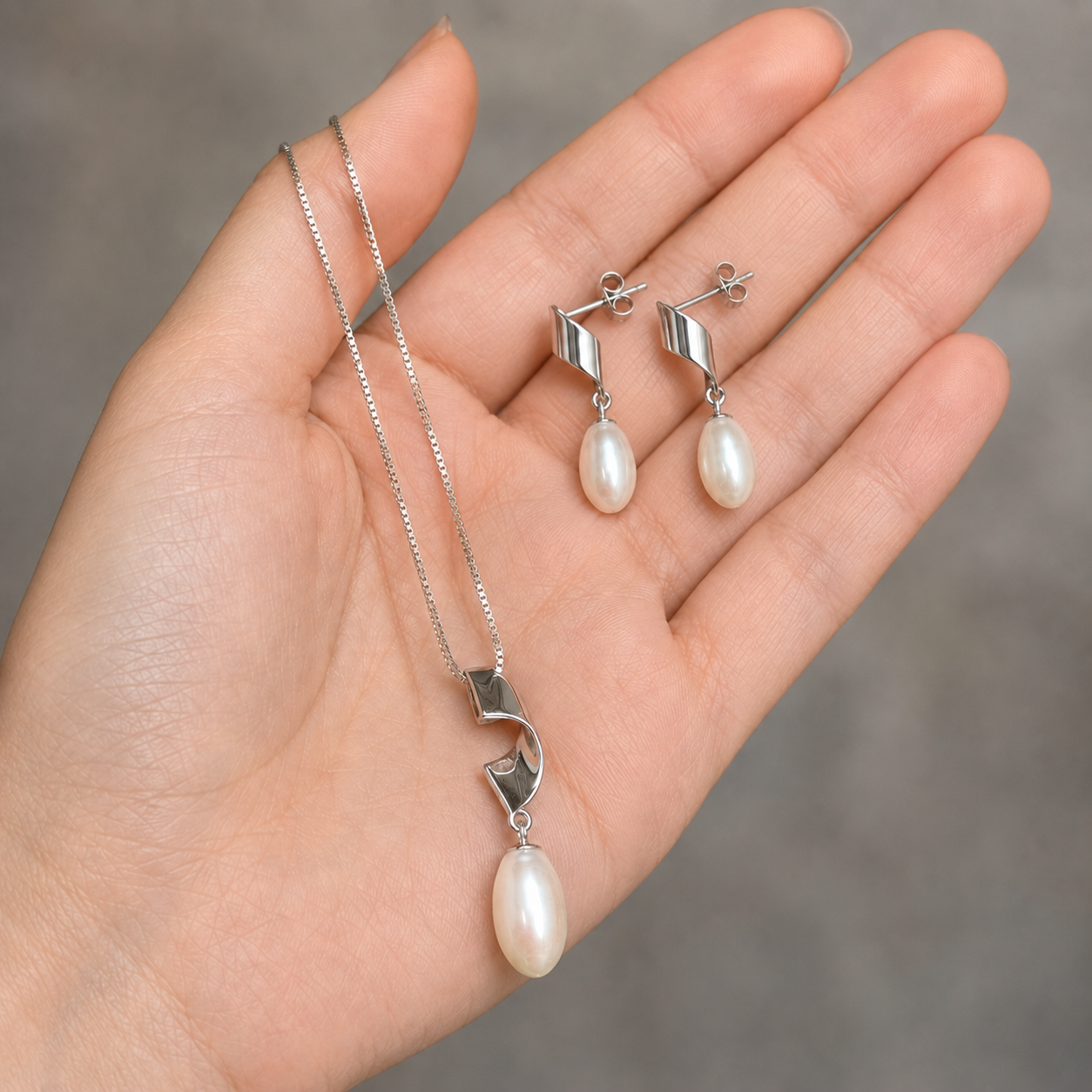 Whispers of Elegance Pearl Jewelry Set | 925 Silver