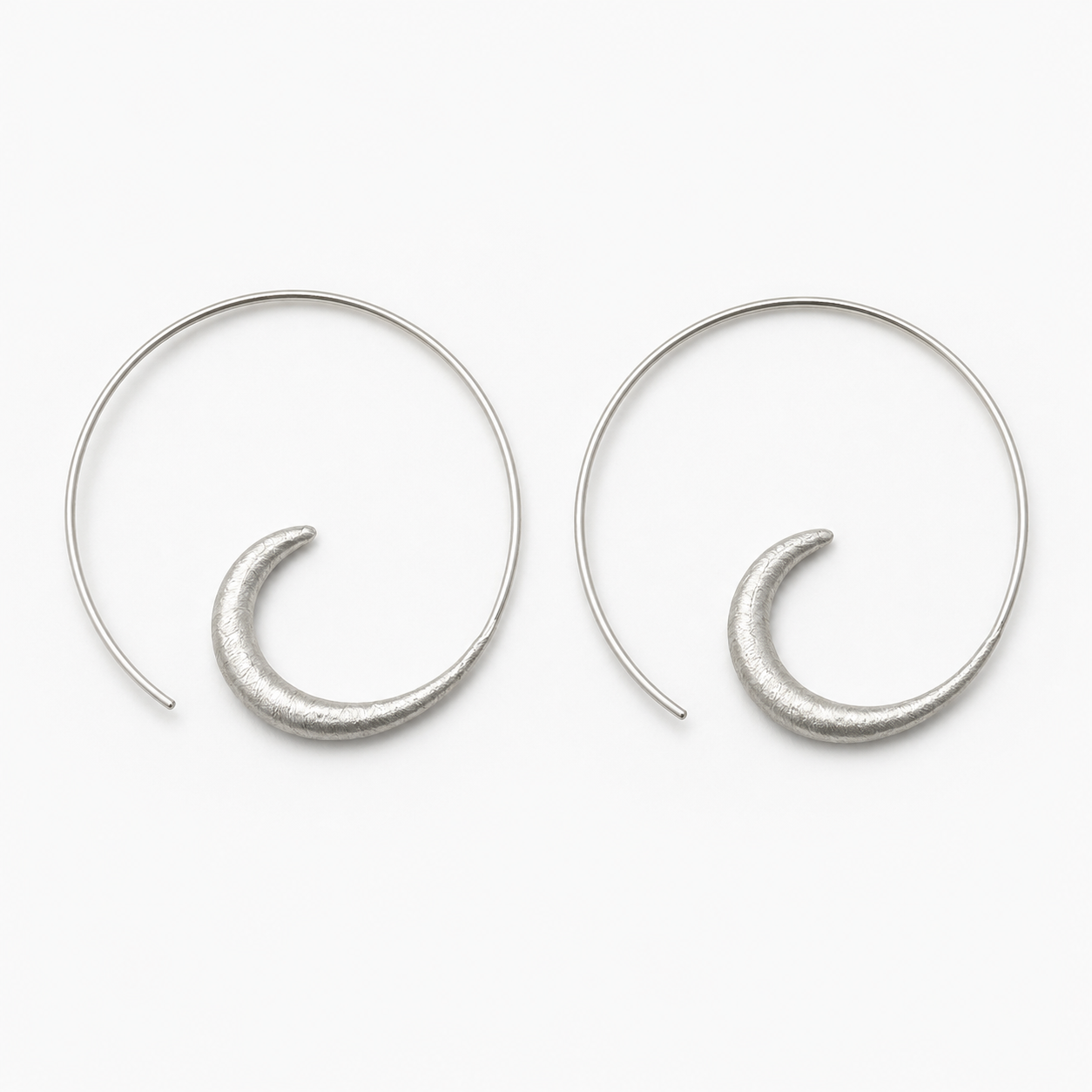 boho crescent hoops | 925 Silver