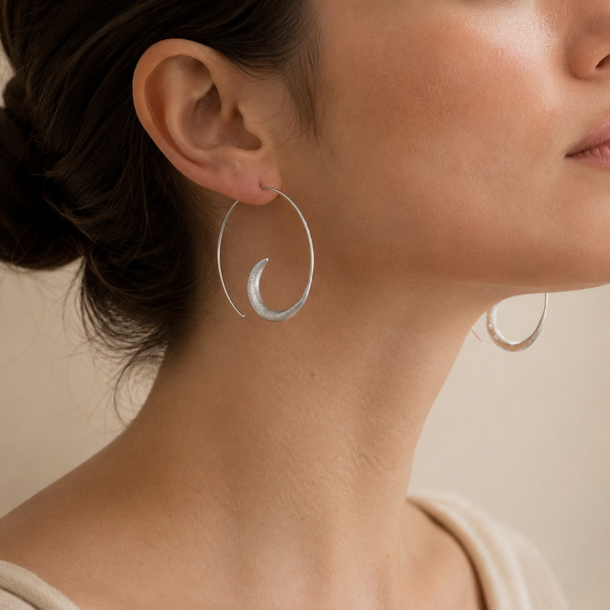 boho crescent hoops | 925 Silver