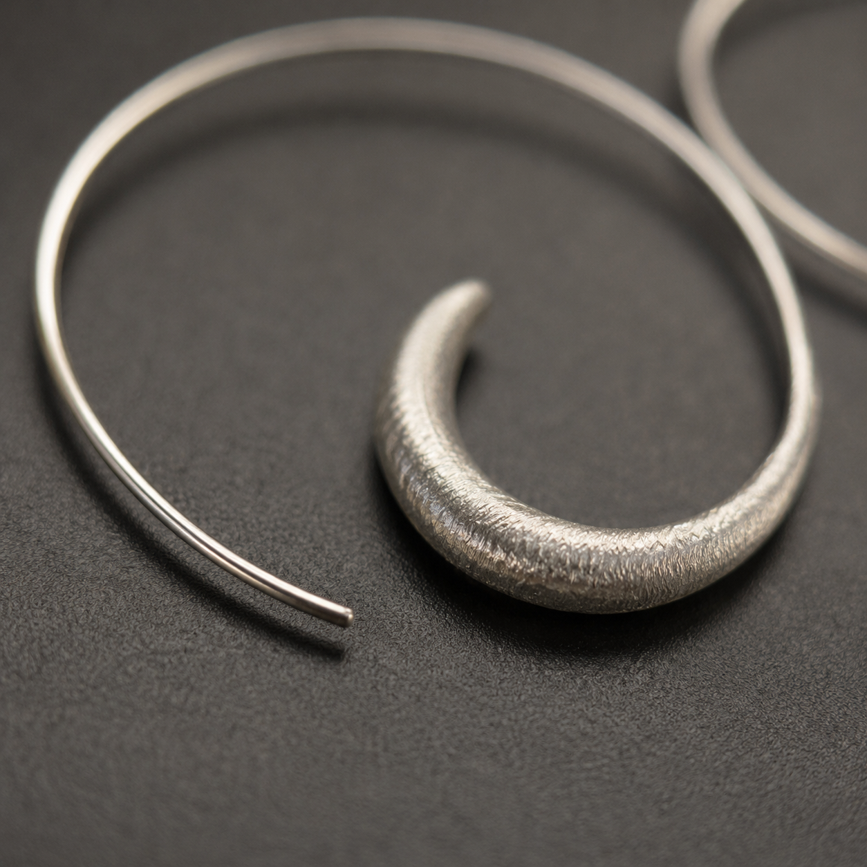 boho crescent hoops | 925 Silver