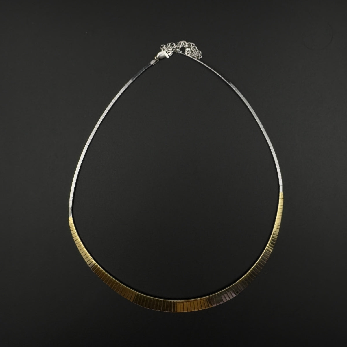 Dual Tone Sleek Omega Necklace | 925 Silver
