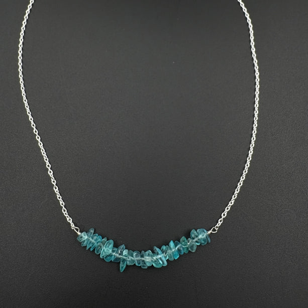 Aqua Mist Crystal Necklace | 925 Silver