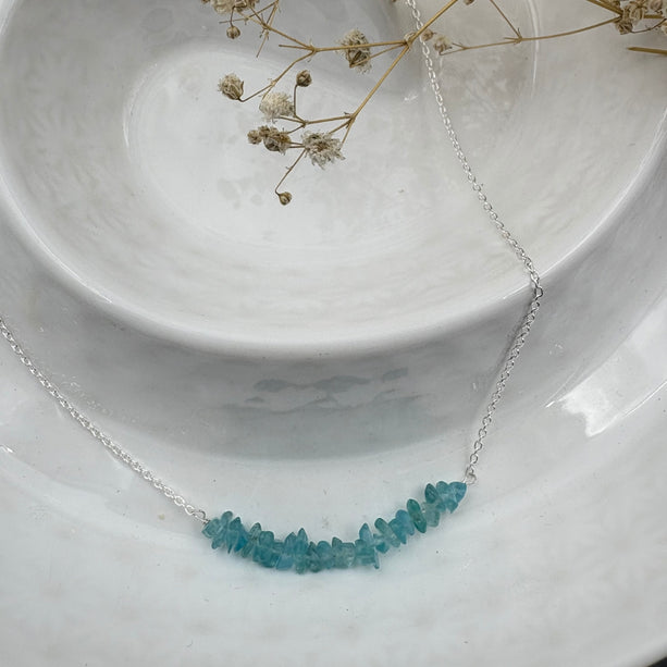 Aqua Mist Crystal Necklace | 925 Silver