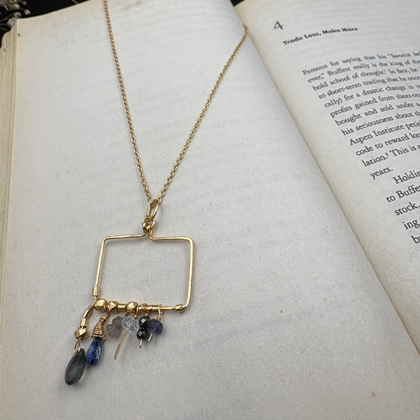 Boho Prism Charm Frame Necklace | 925 Silver
